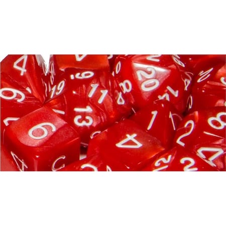 Role 4 Initiative Polyhedral Dice, Marble Red & White - Set of 7 R4I502047C